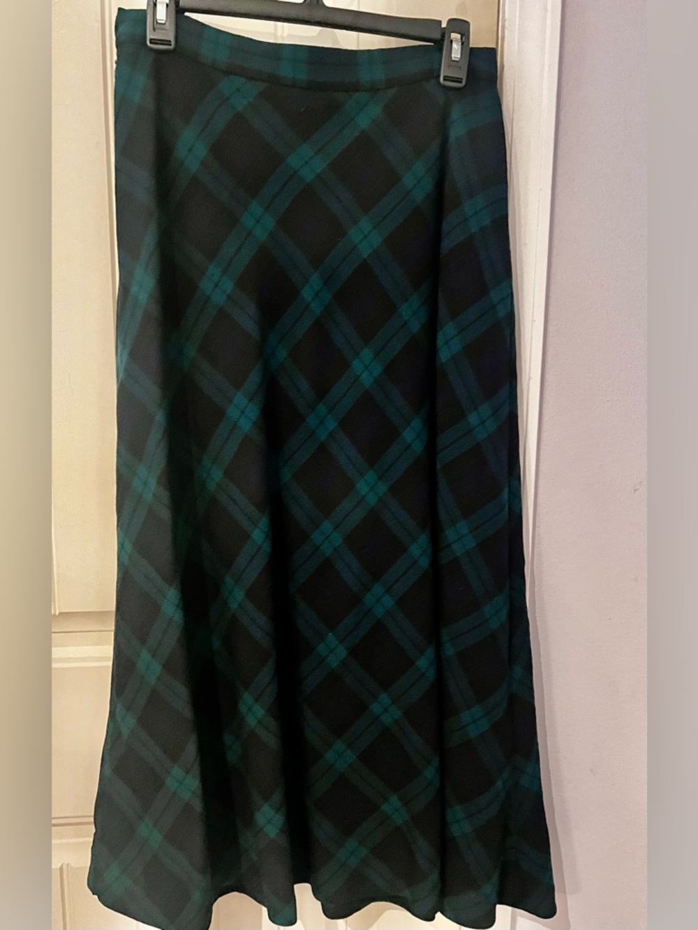 Vintage Talbots silk taffeta plaid maxi skirt 1980s academia stylo  size 12 - Picture 4 of 6